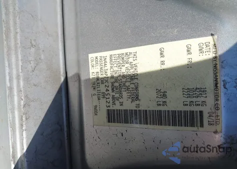 2018 Nissan Altima 2.5 Sl из США, поврежденный, VIN 1N4AL3AP2JC245123